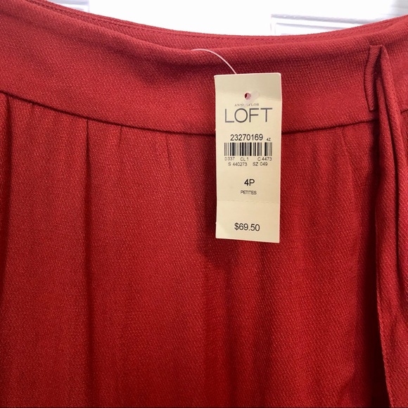 LOFT Petites Rust “Wrap Ruffle Style” Skirt - Picture 8 of 9